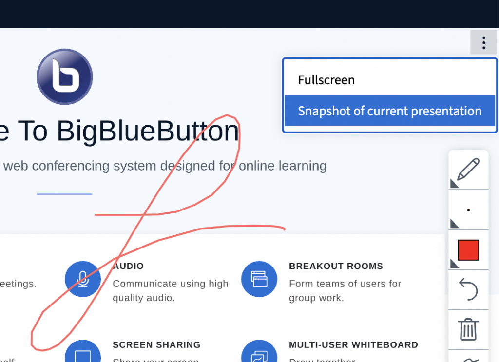Capture d'écran diapositive actuelle