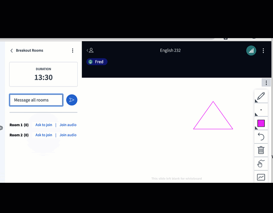 Diffusion de messages aux salles privées