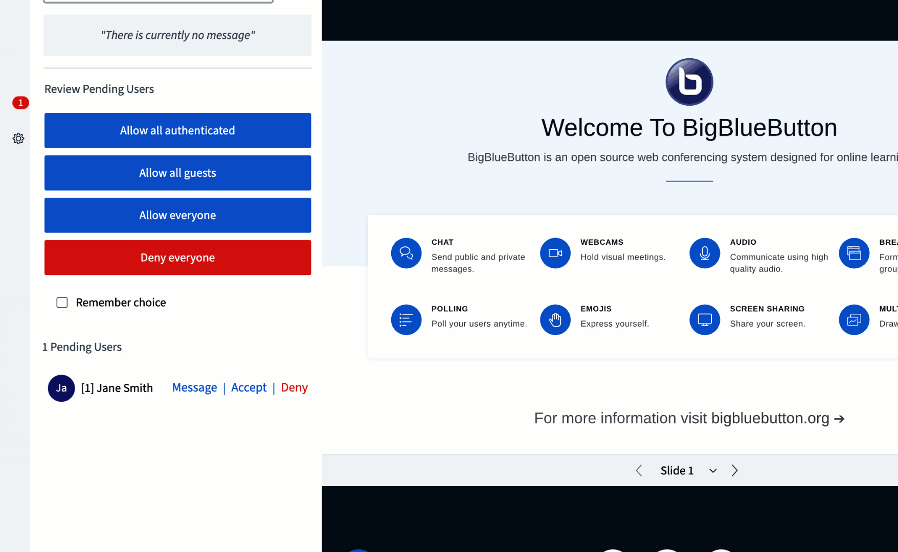 Message privé salle d'attente