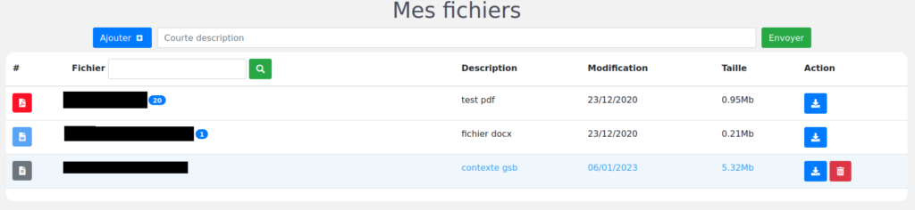 Gestion des fichiers personnels